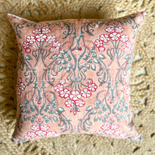 Load image into Gallery viewer, BLOCK PRINT CUSHION COVERS - CORAL FLORAL
