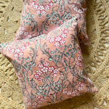 Load image into Gallery viewer, BLOCK PRINT CUSHION COVERS - CORAL FLORAL
