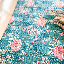 Load image into Gallery viewer, KANTHA BEDCOVER - FLORAL CRUSH
