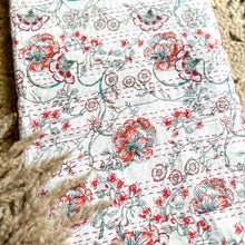 Load image into Gallery viewer, KANTHA BEDCOVER - WHITE RED FLORAL
